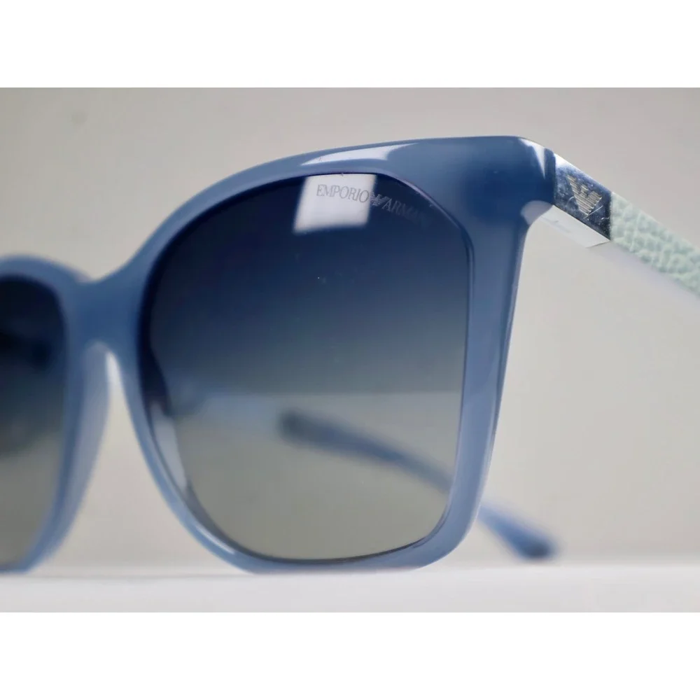 Emporio Armani EA 4075 5505/4L Blue Square Sunglasses Women 57-17-140